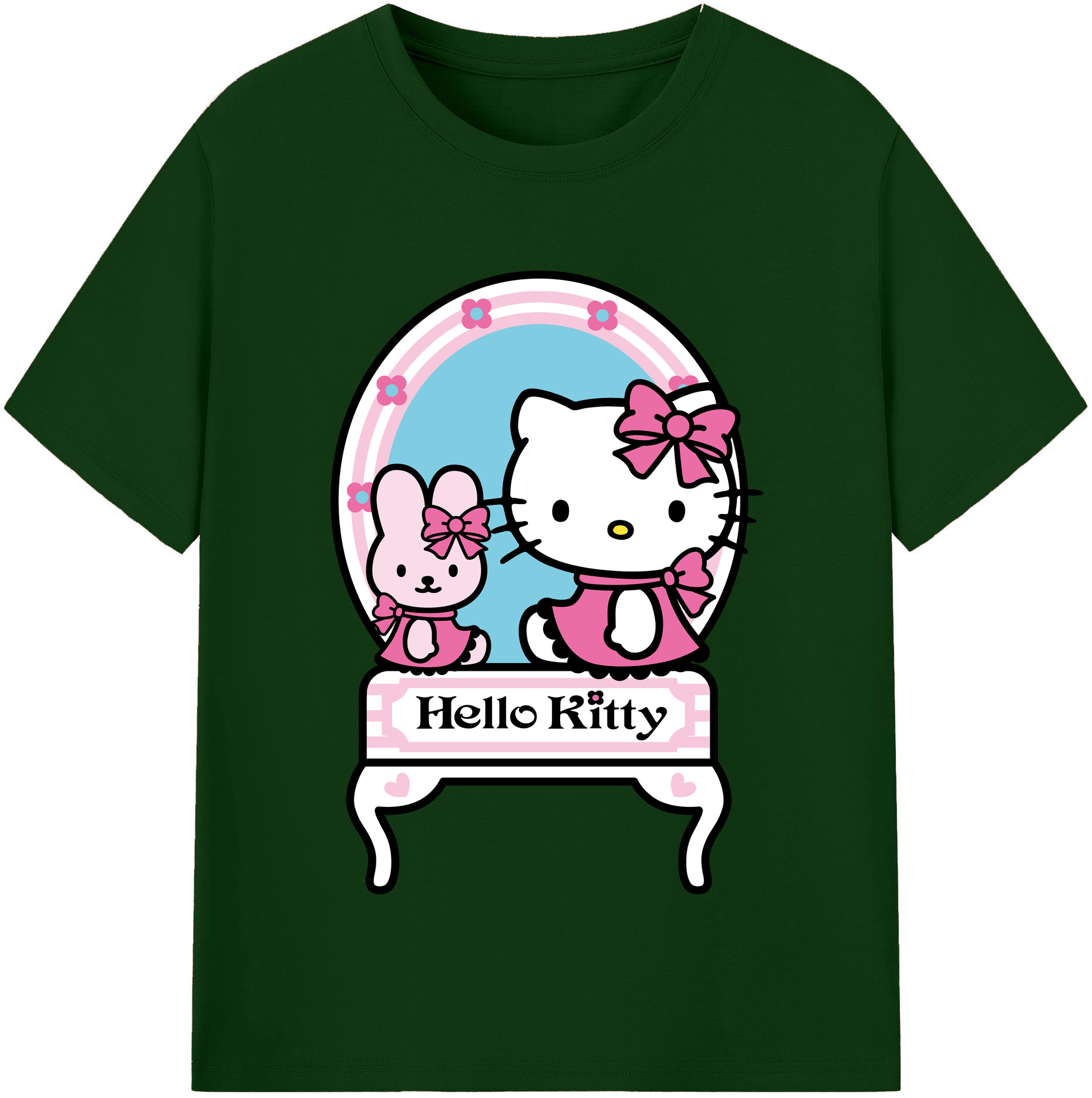 （画像用） Hello Kitty ハローキティ 綿100％半袖Tシャツ（フロントプリント）